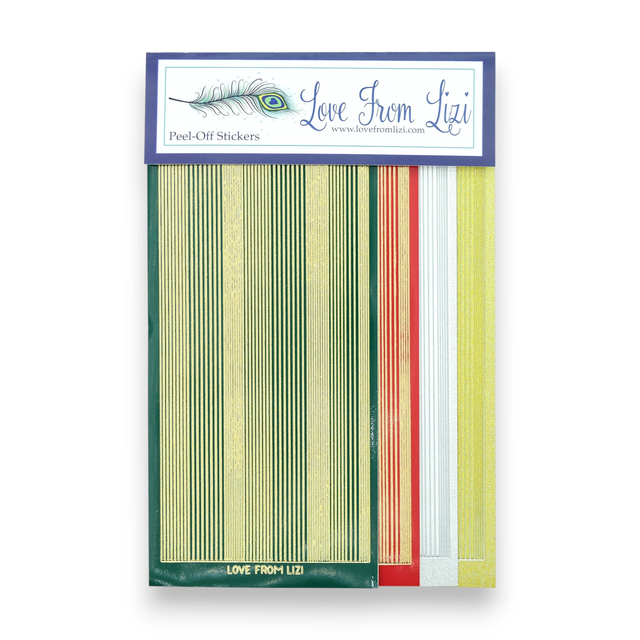 Festive Tails - Pin Stripe Peel-Off 4 Pack
